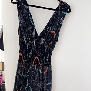 👑NWT XL / XXL Black abstract Jumpsuit!👑